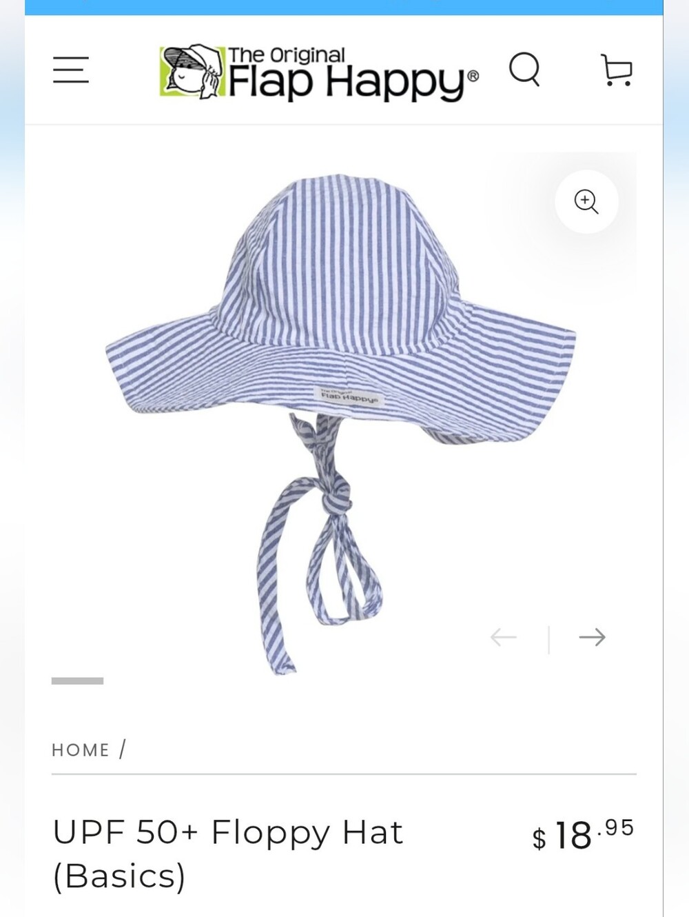 6-12 mo Flap Happy Chambray Seeraucker Striped Baby Sun Hat - Navy & White